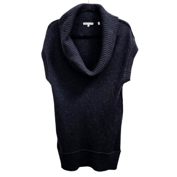 VINCE Alpaca Women Wool Cashmere Blend Cowl Neck Short Sleeve Sweater Gray L - Picture 6 of 16